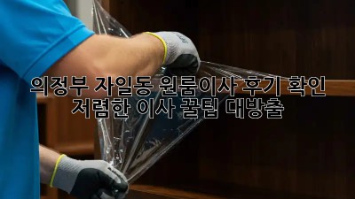 의정부 자일동 원룸이사 후기 확인: 저렴한 이사 꿀팁 대방출! ✨